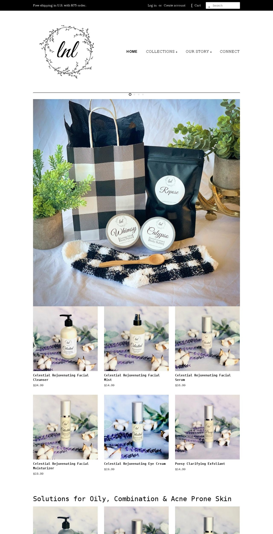 laurensnaturalliving.com shopify website screenshot