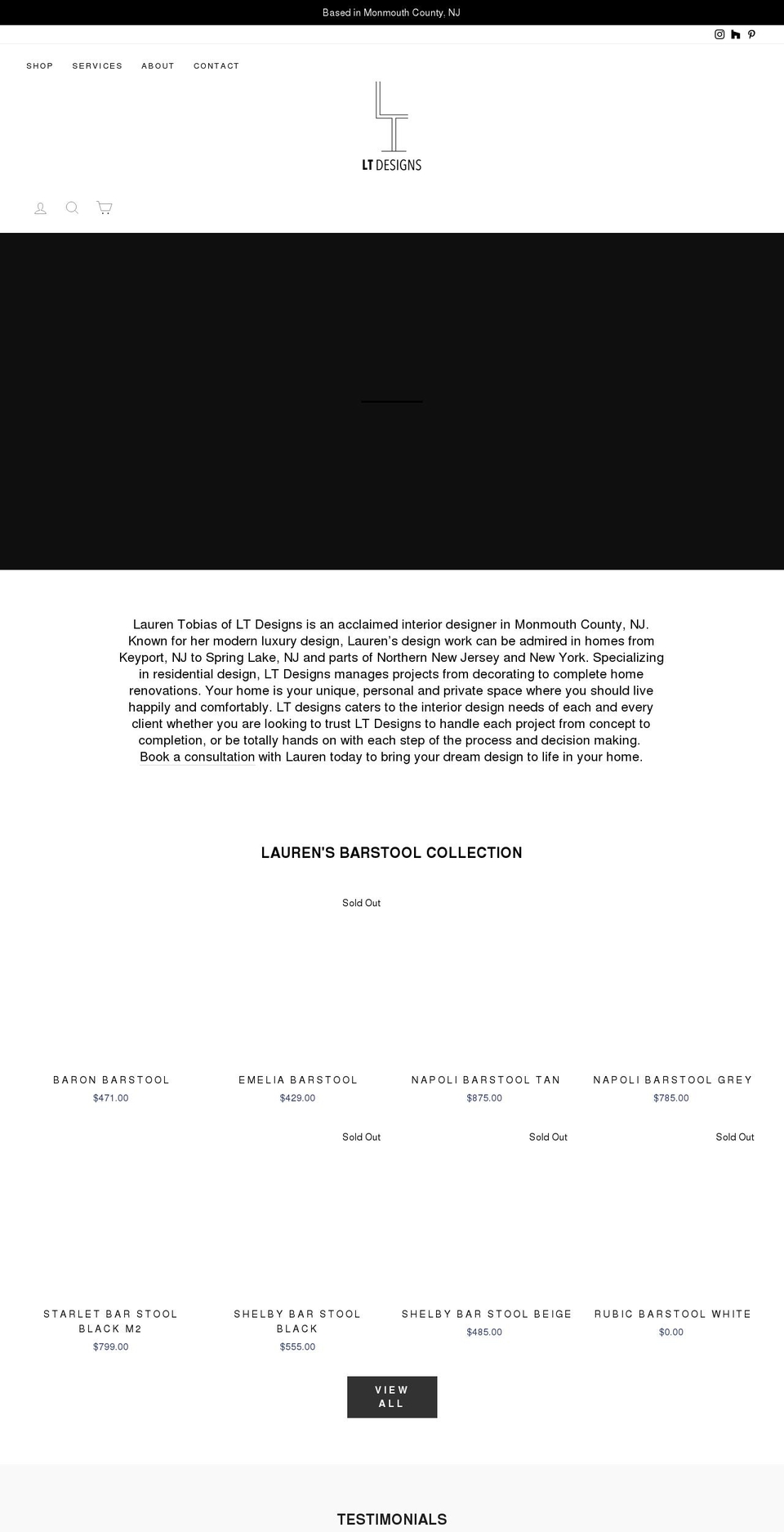 laurentobiasdesigns.com shopify website screenshot