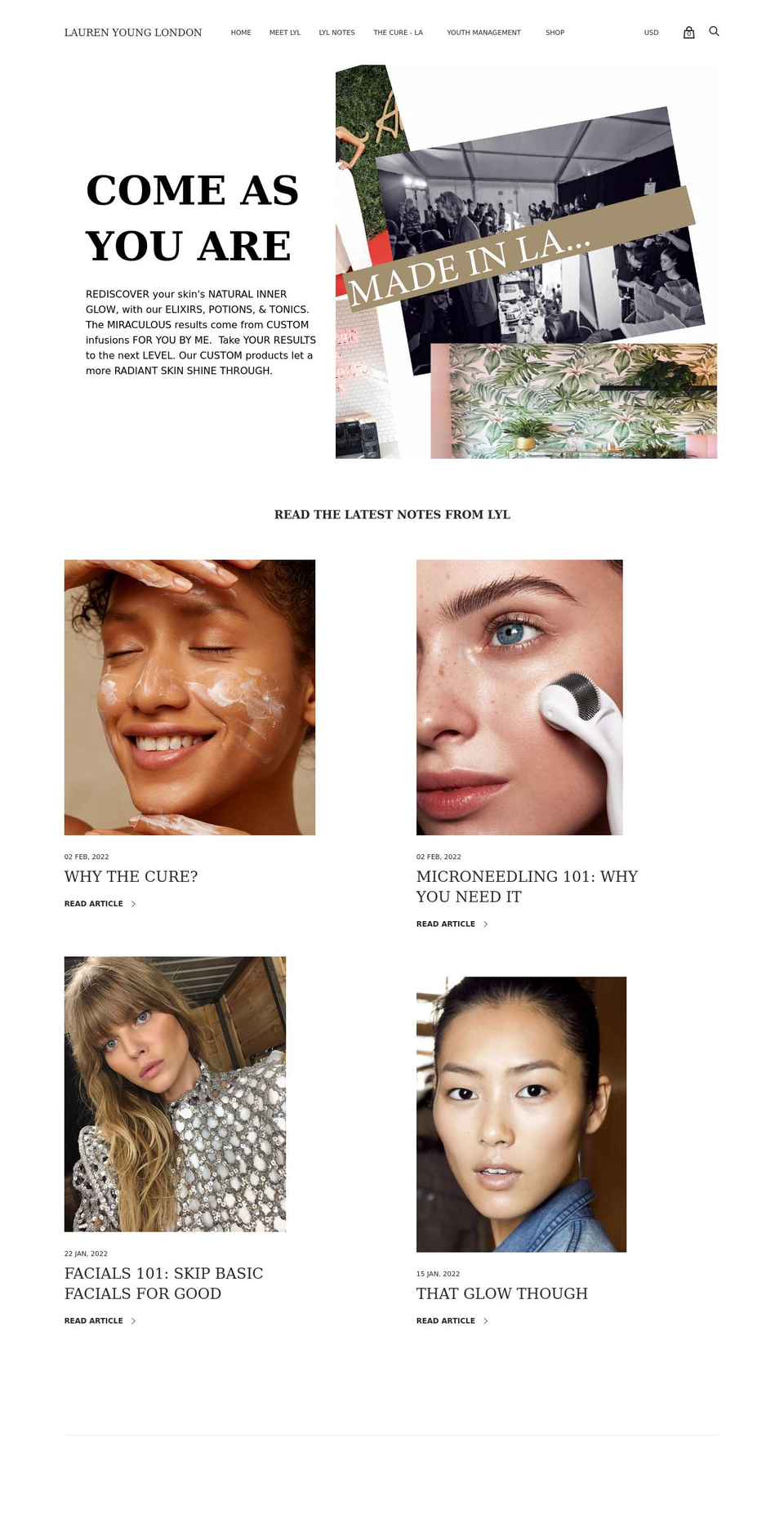 laurenyounglondon.com shopify website screenshot