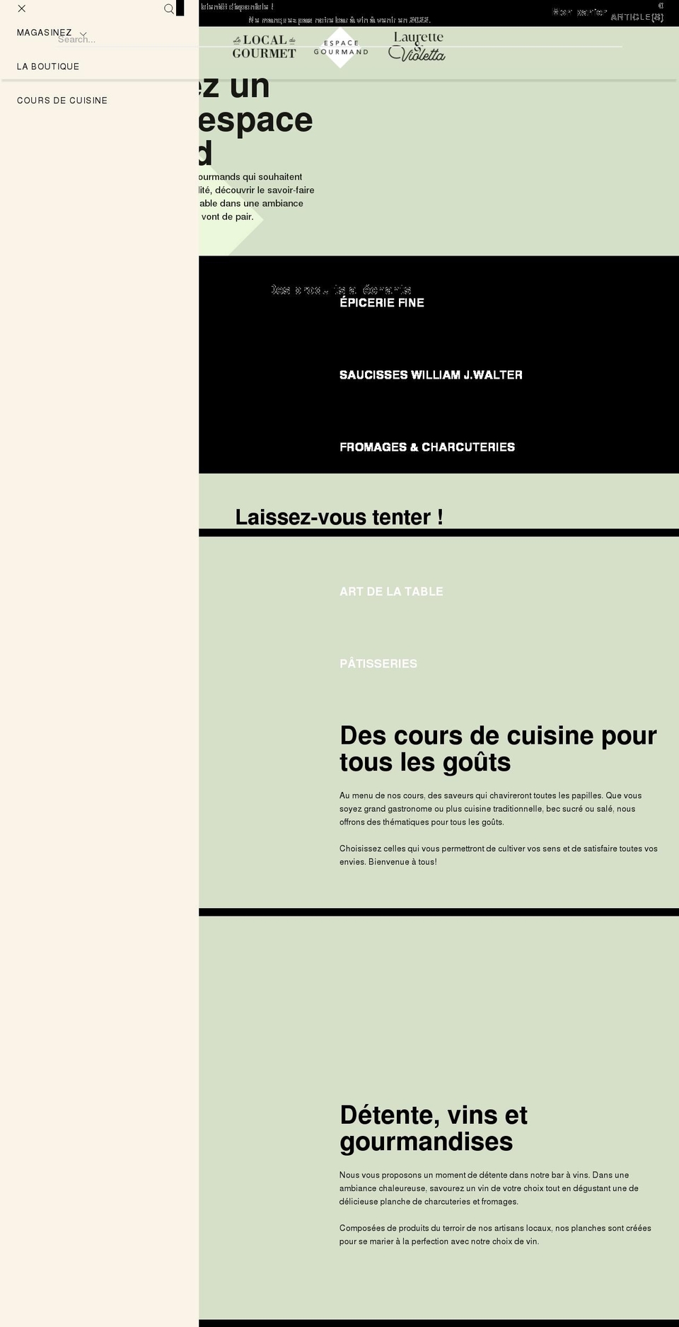 Foodie Shopify theme site example lauretteetvioletta.com