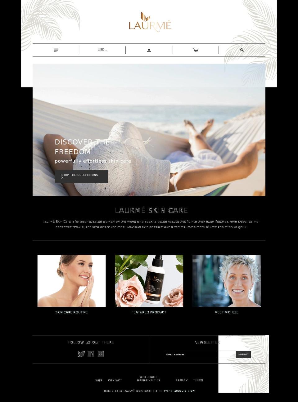 laurmeskincare.com shopify website screenshot