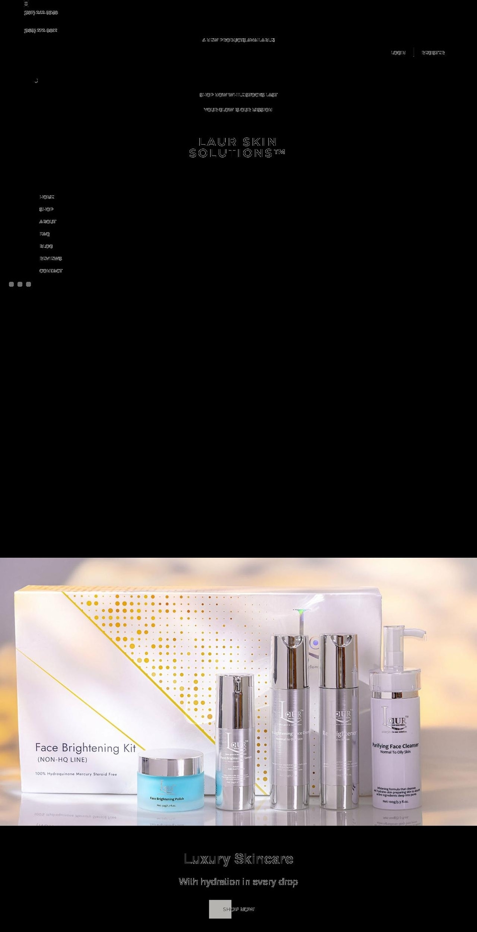 laurskinsolutions.com shopify website screenshot