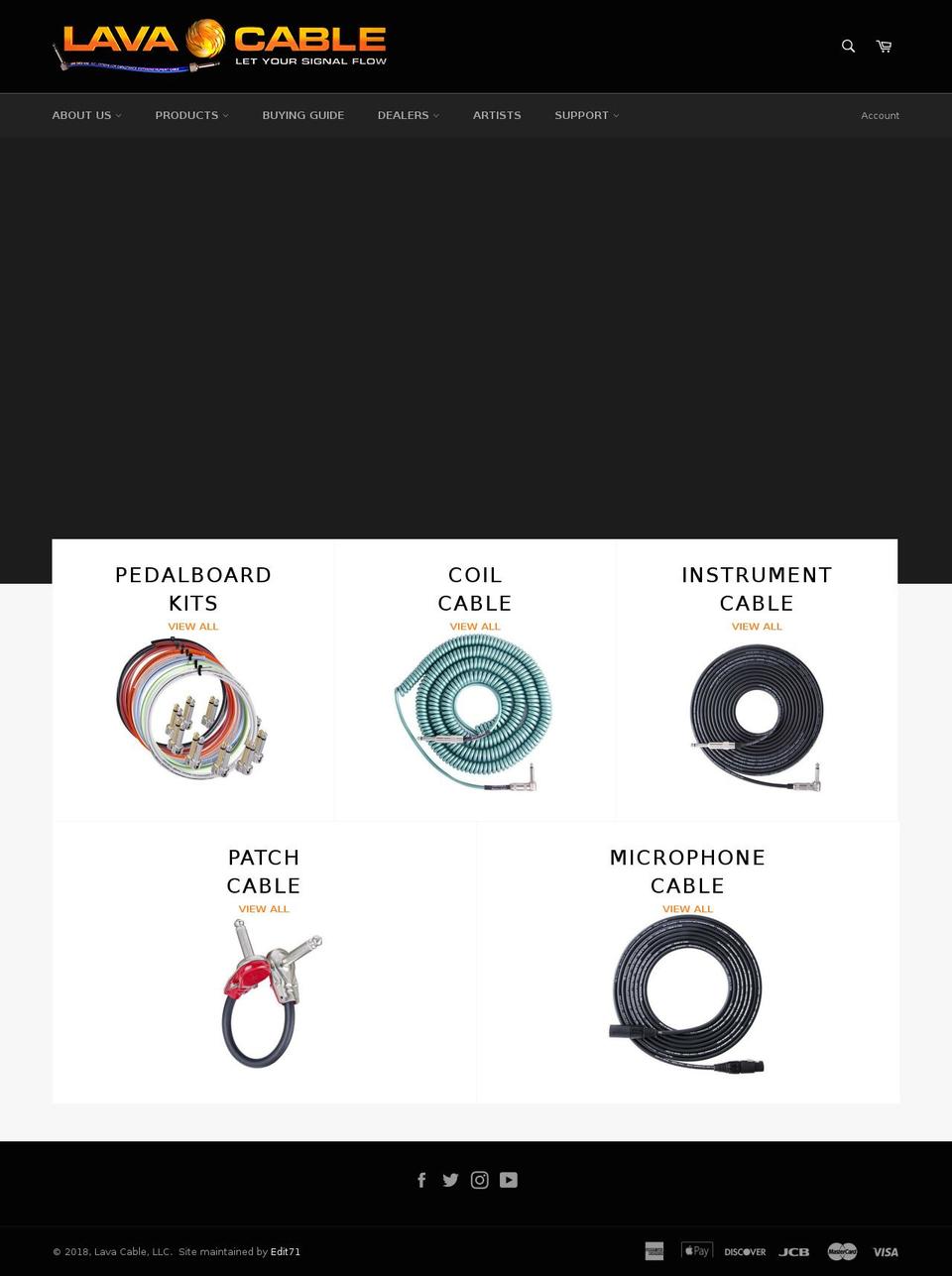 lavacable.com — Shopify storefront screenshot