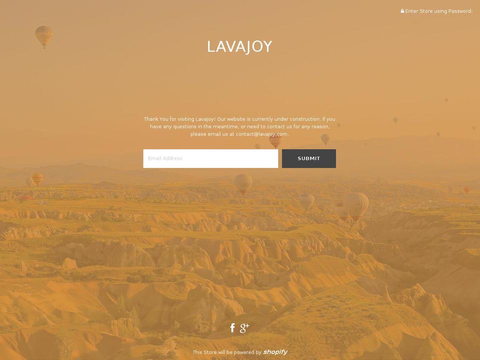 lavajoy.com shopify website screenshot