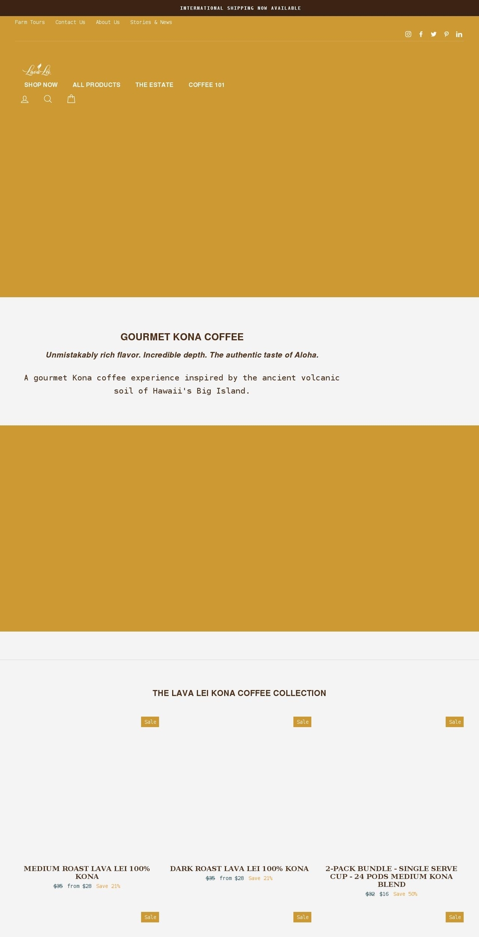 lavaleicoffee.com shopify website screenshot