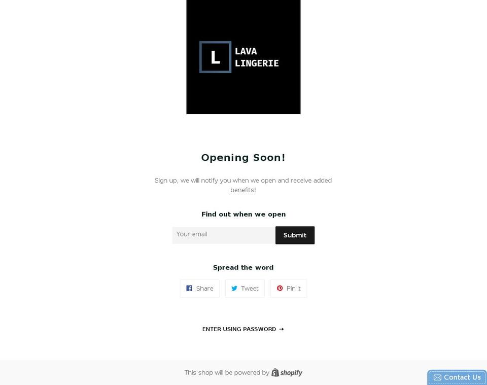 lavalingerie.com — Shopify storefront screenshot