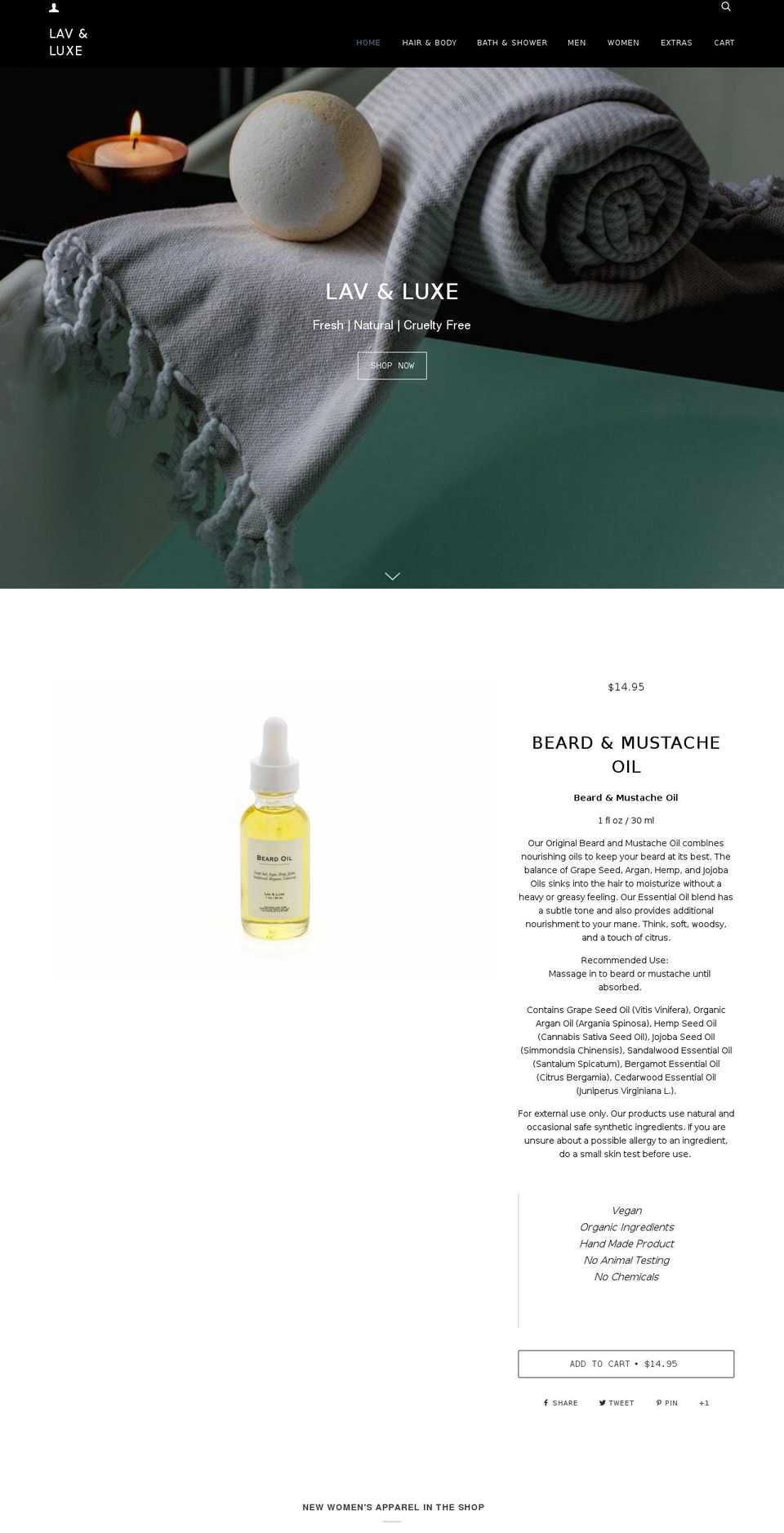lavandluxe.com — Shopify storefront screenshot