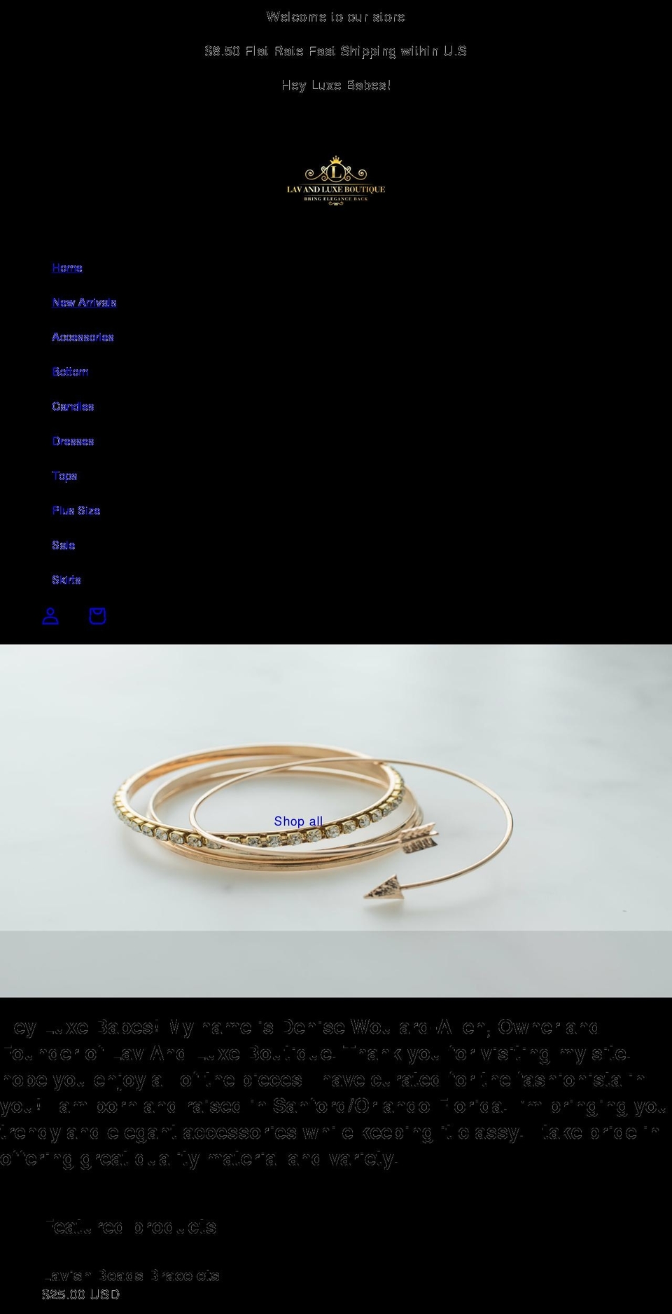 lavandluxeboutique.com shopify website screenshot