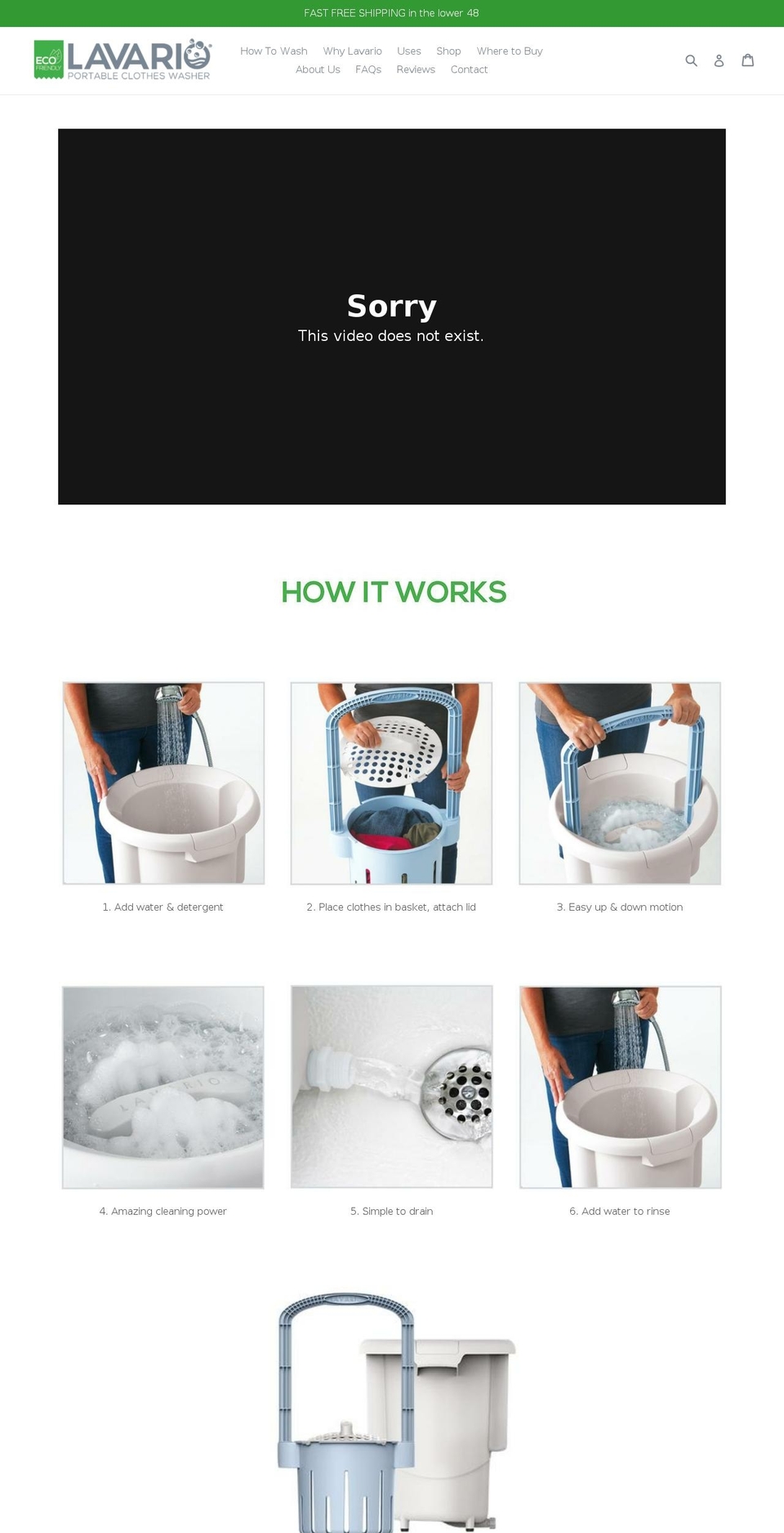 lavariowasher.com shopify website screenshot