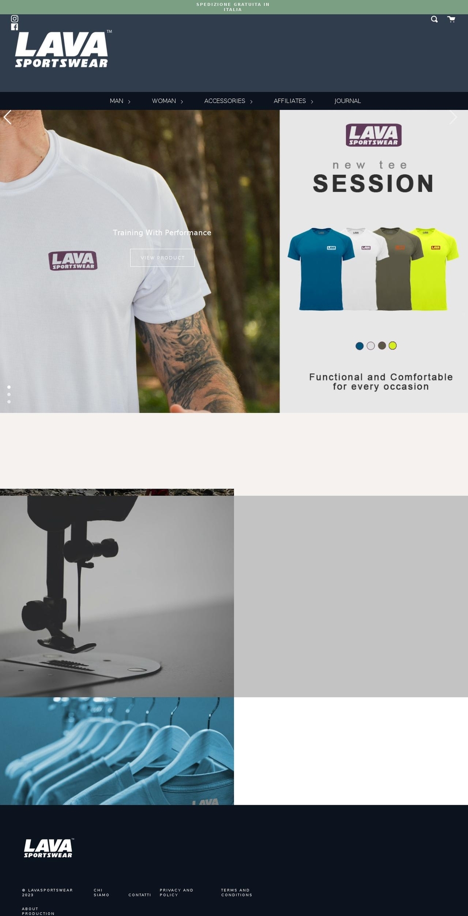 lavasportswear.com shopify website screenshot