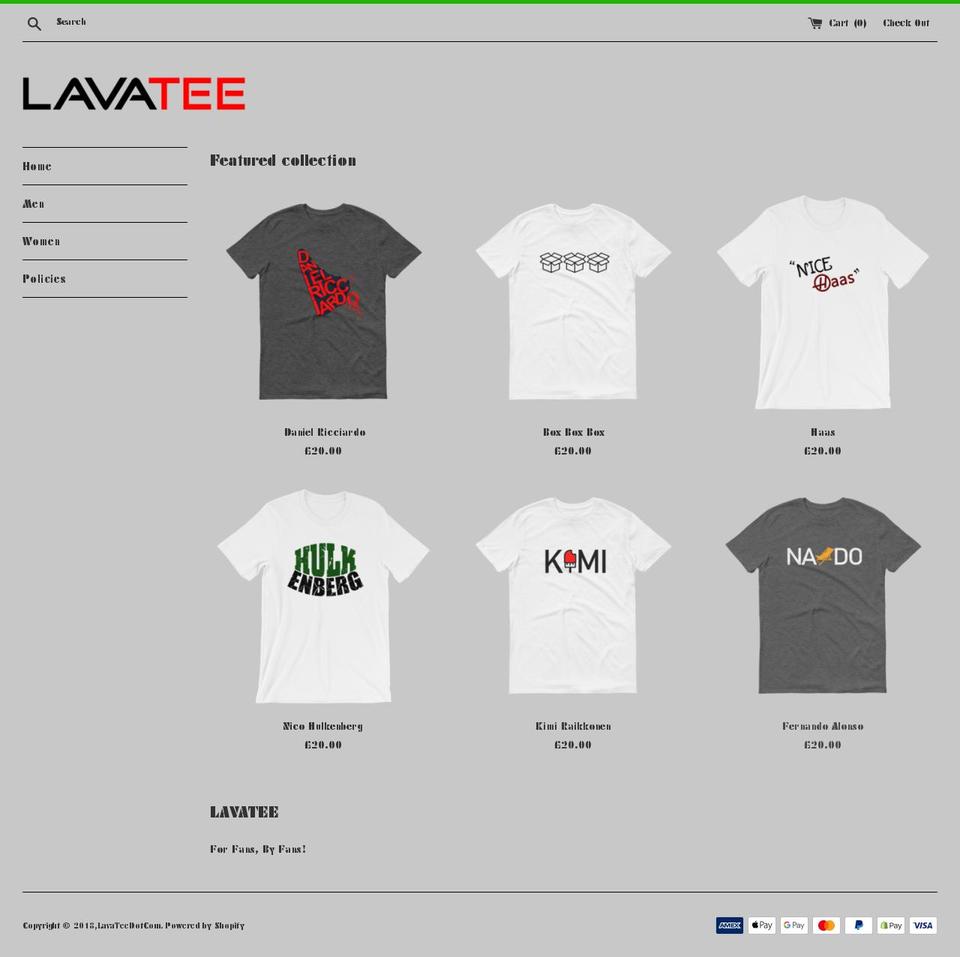 lavatee.com — Shopify storefront screenshot