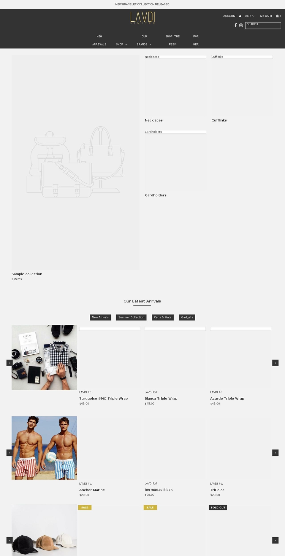 lavdiltd.com — Shopify storefront screenshot