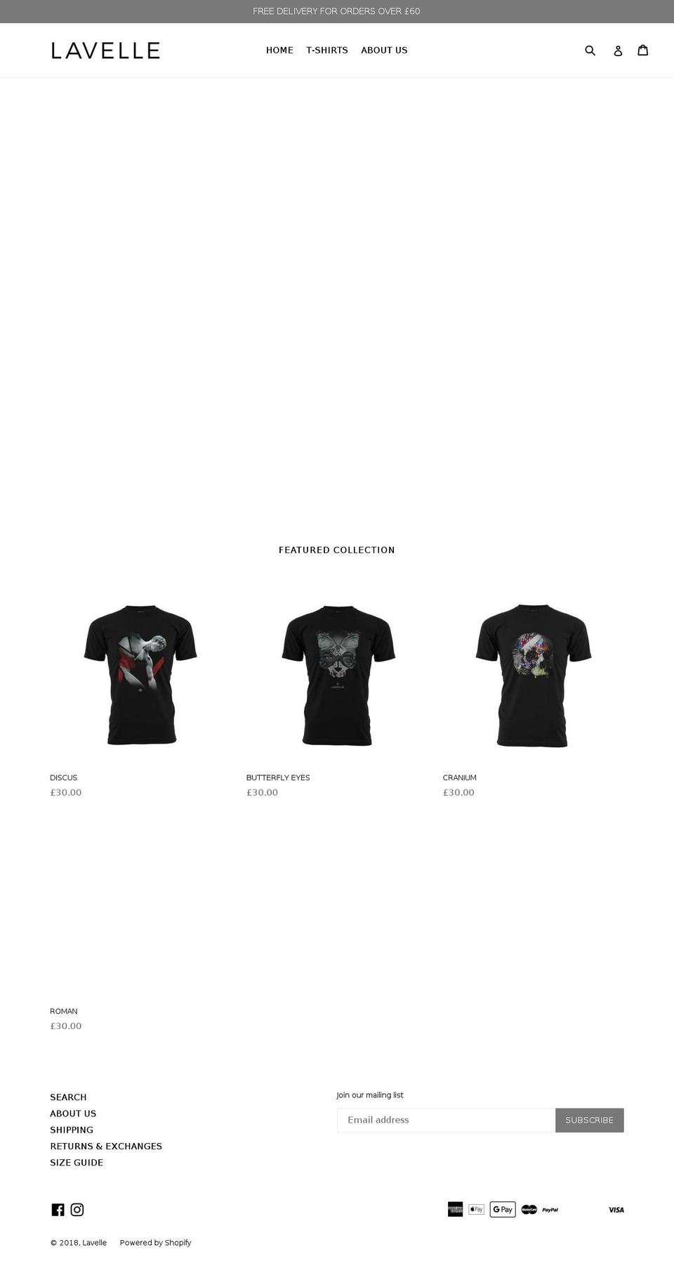 lavelleclothing.com — Shopify storefront screenshot