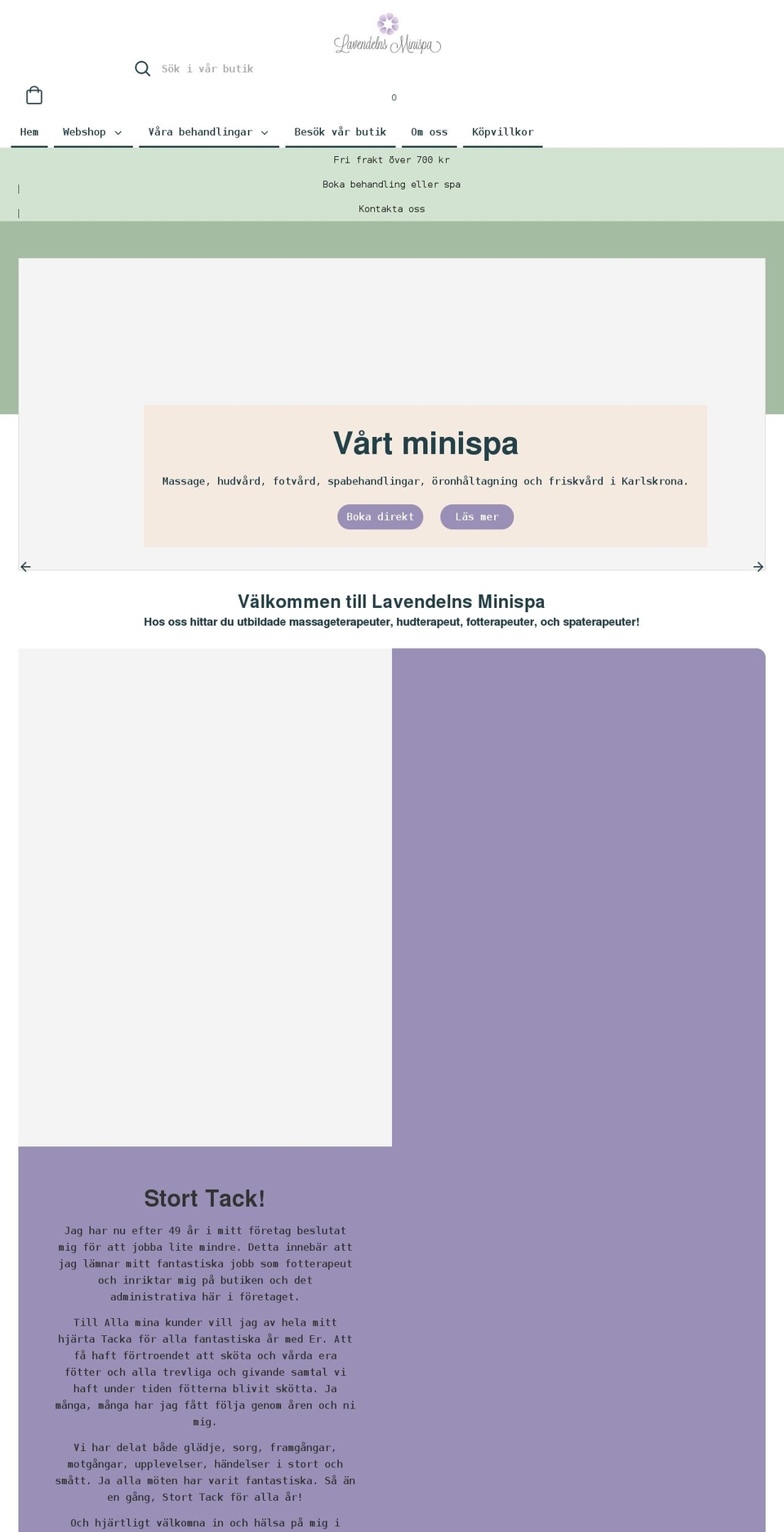 c Shopify theme site example lavendelnsminispa.se