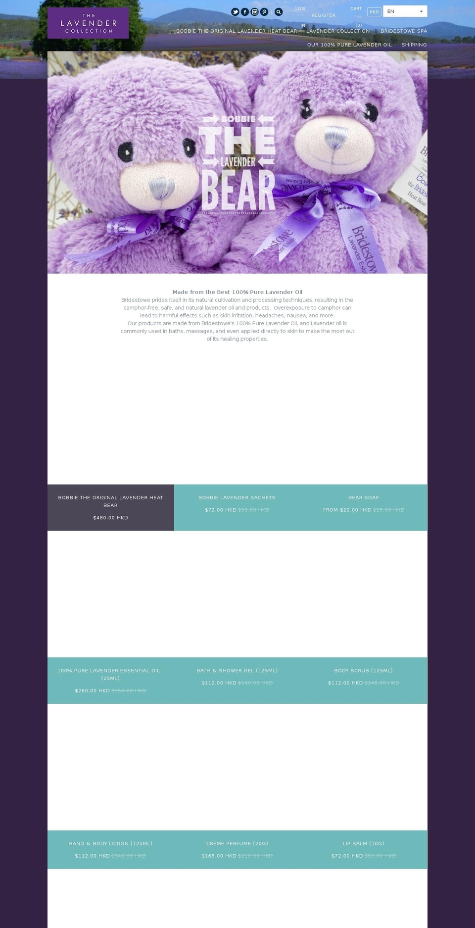 lavender-collection.com shopify website screenshot