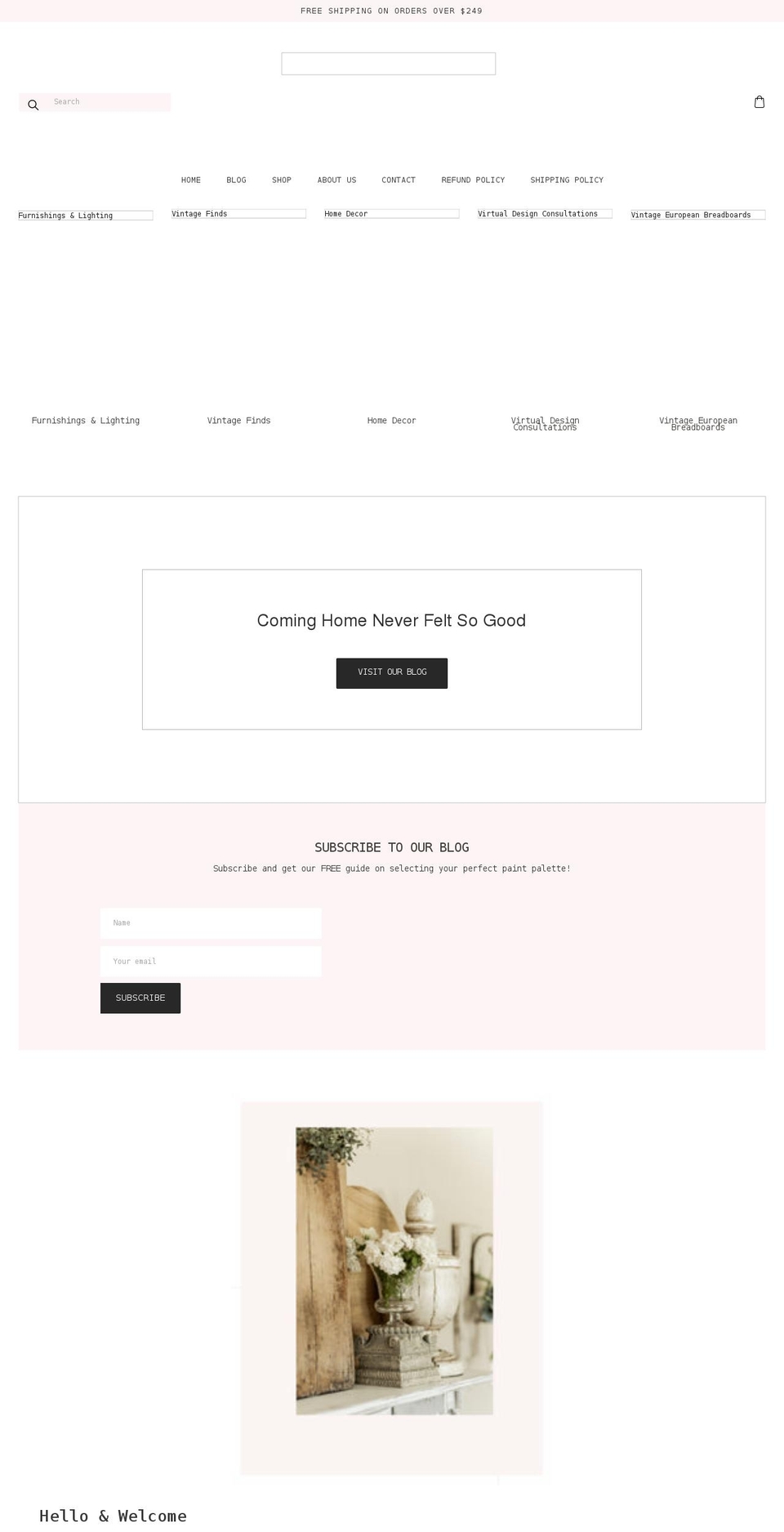 Adelle rose theme Shopify theme site example lavender-lane-interiors.myshopify.com