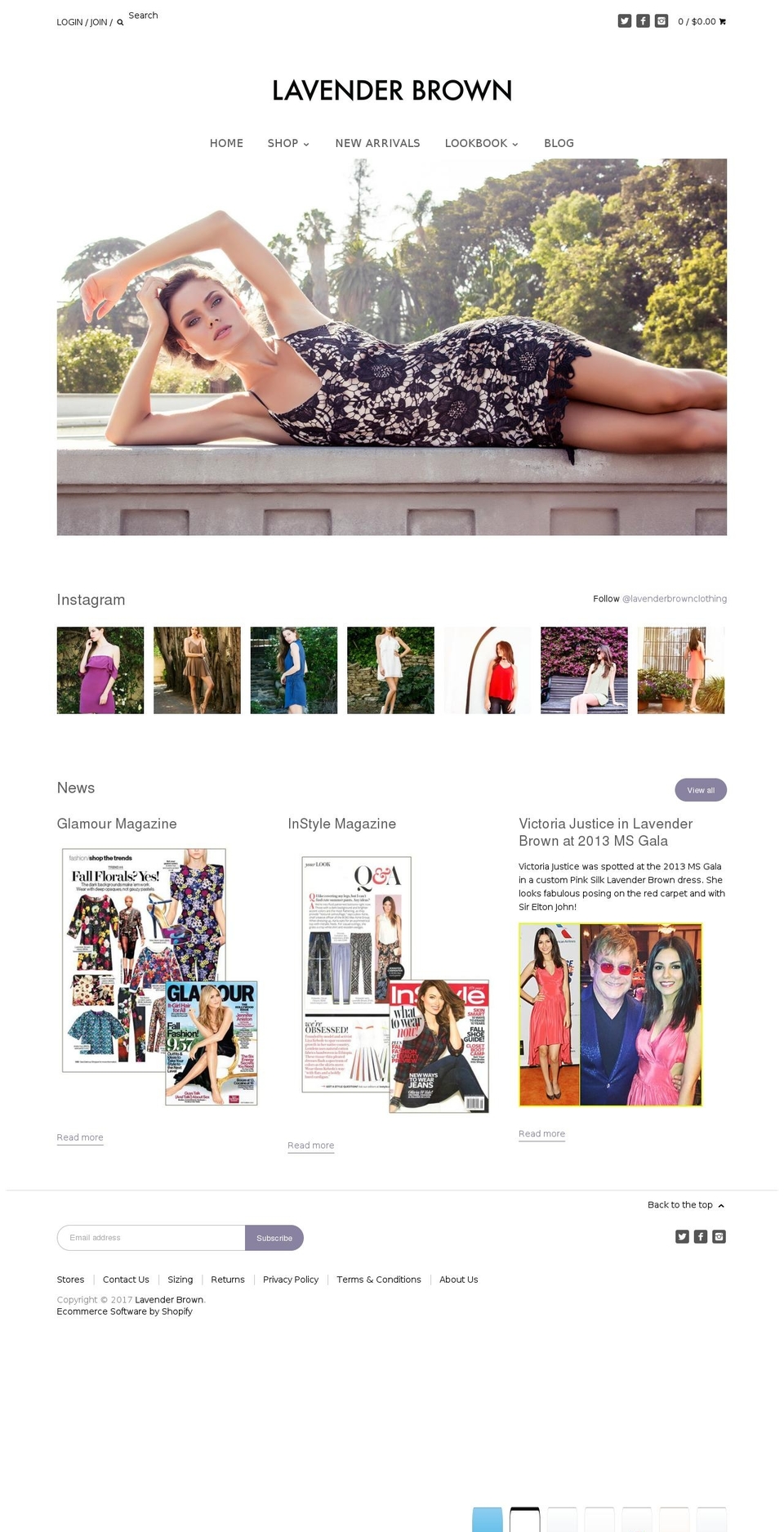 lavenderbrown.com shopify website screenshot