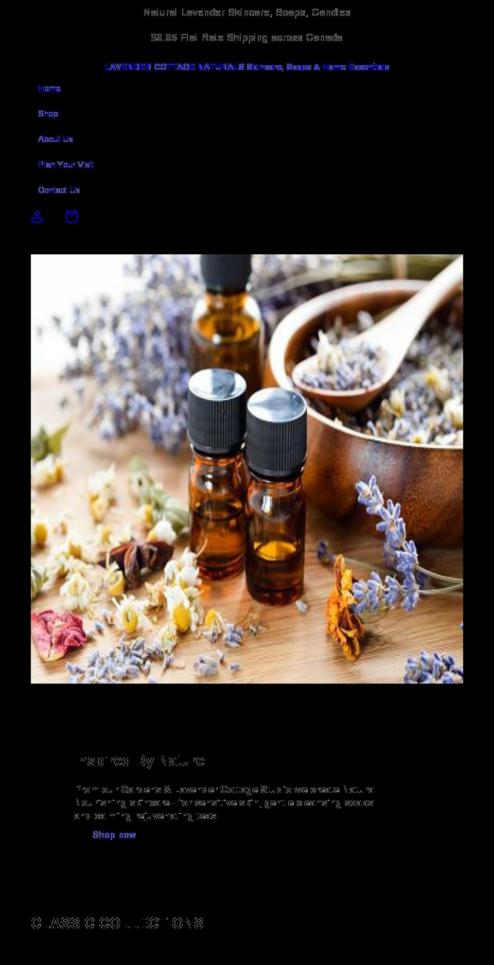 lavendercottage.ca shopify website screenshot