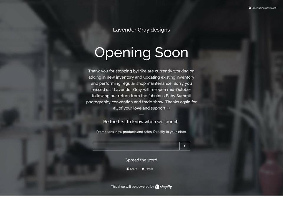 lavendergraydesigns.com shopify website screenshot