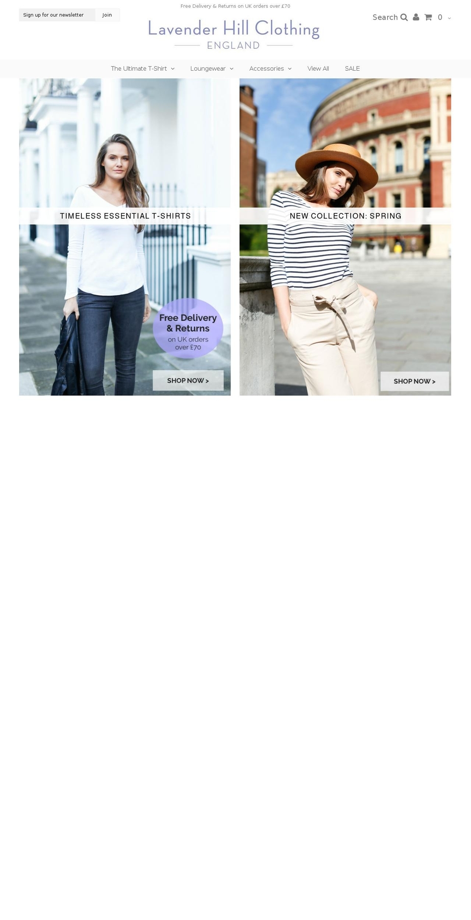 Spark Shopify theme site example lavenderhillclothing.com
