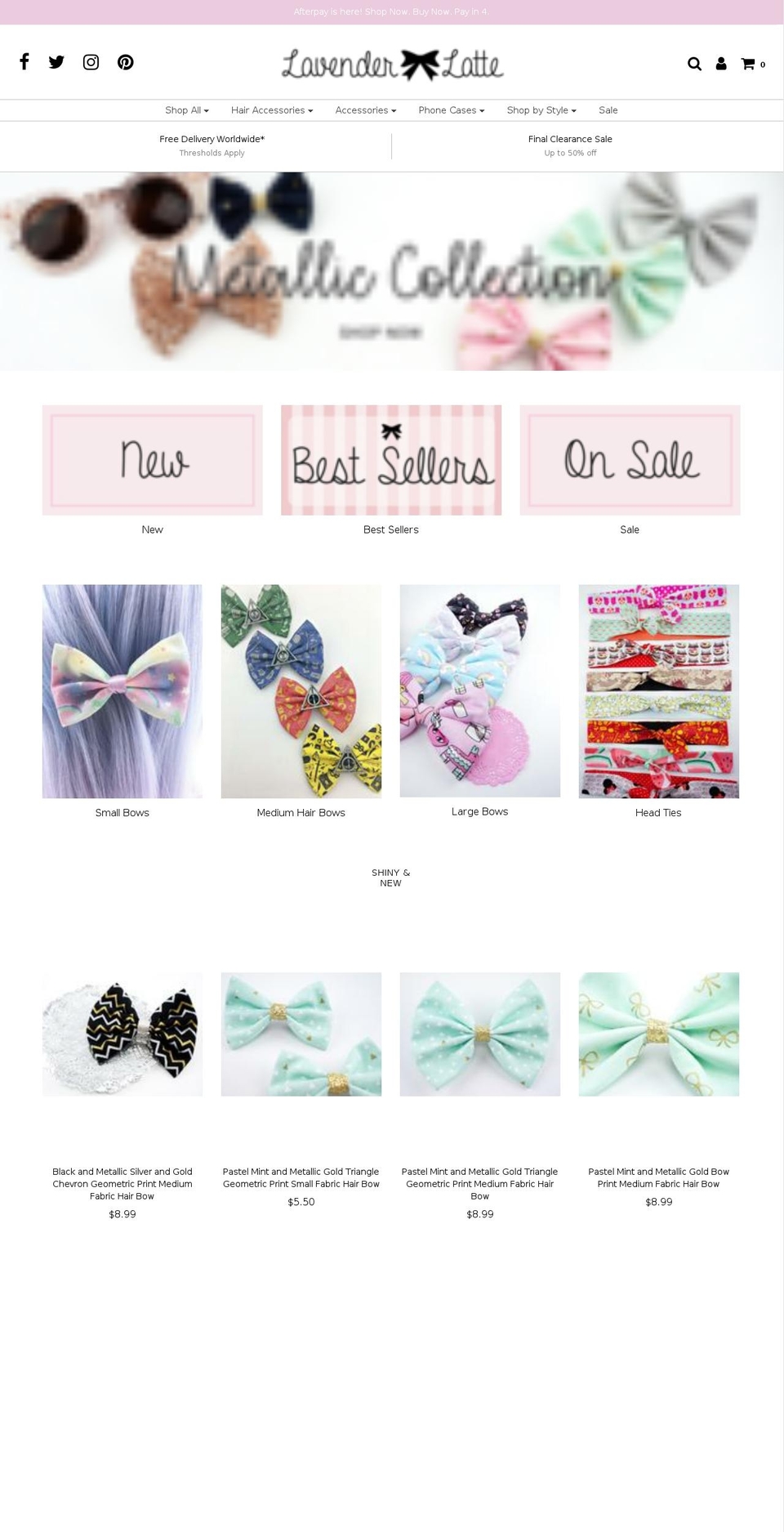 lavenderlatteshop.com — Shopify storefront screenshot