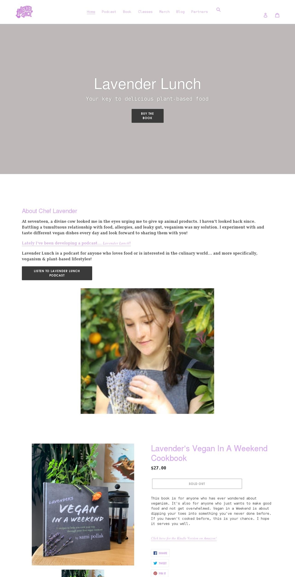 lavenderlunch.com shopify website screenshot