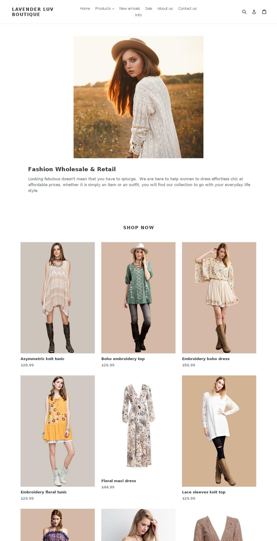 lavenderluvboutique.com shopify website screenshot