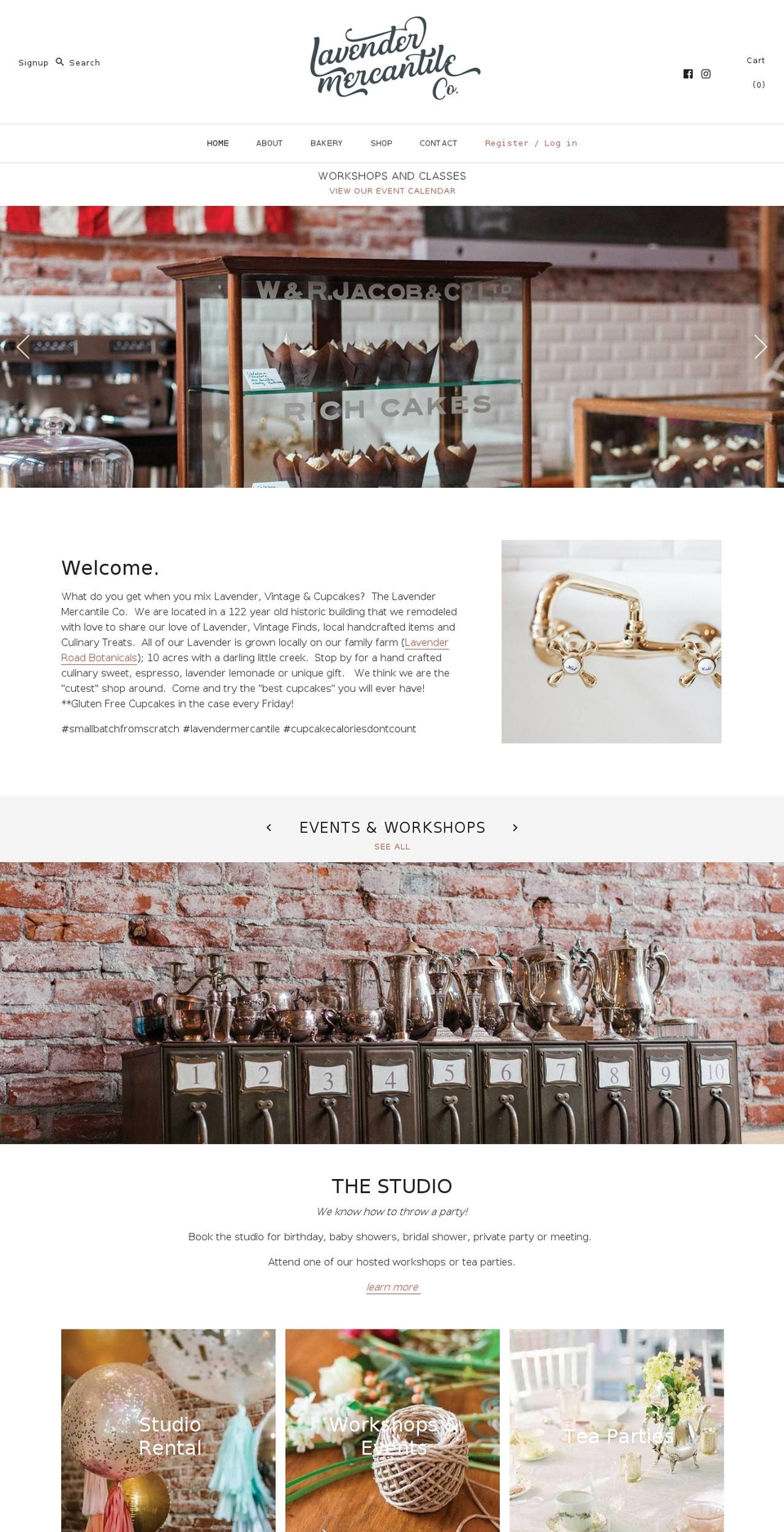 lavendermercantile.com — Shopify storefront screenshot