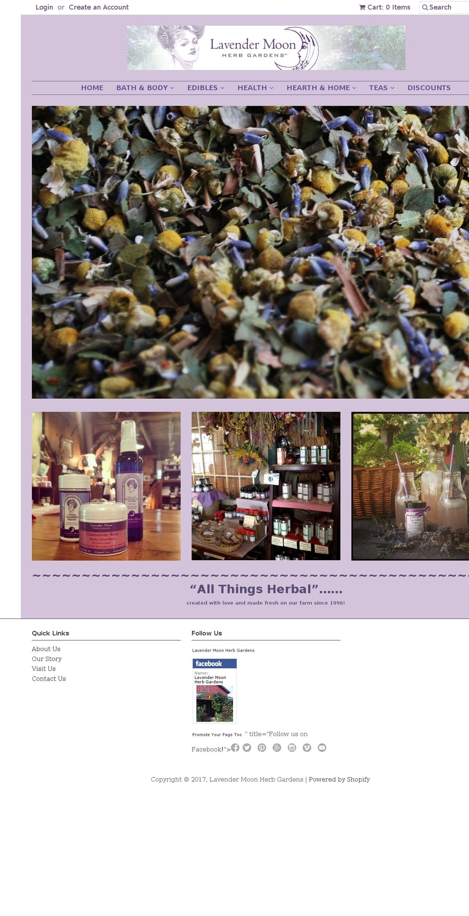 lavendermoonherbs.com shopify website screenshot