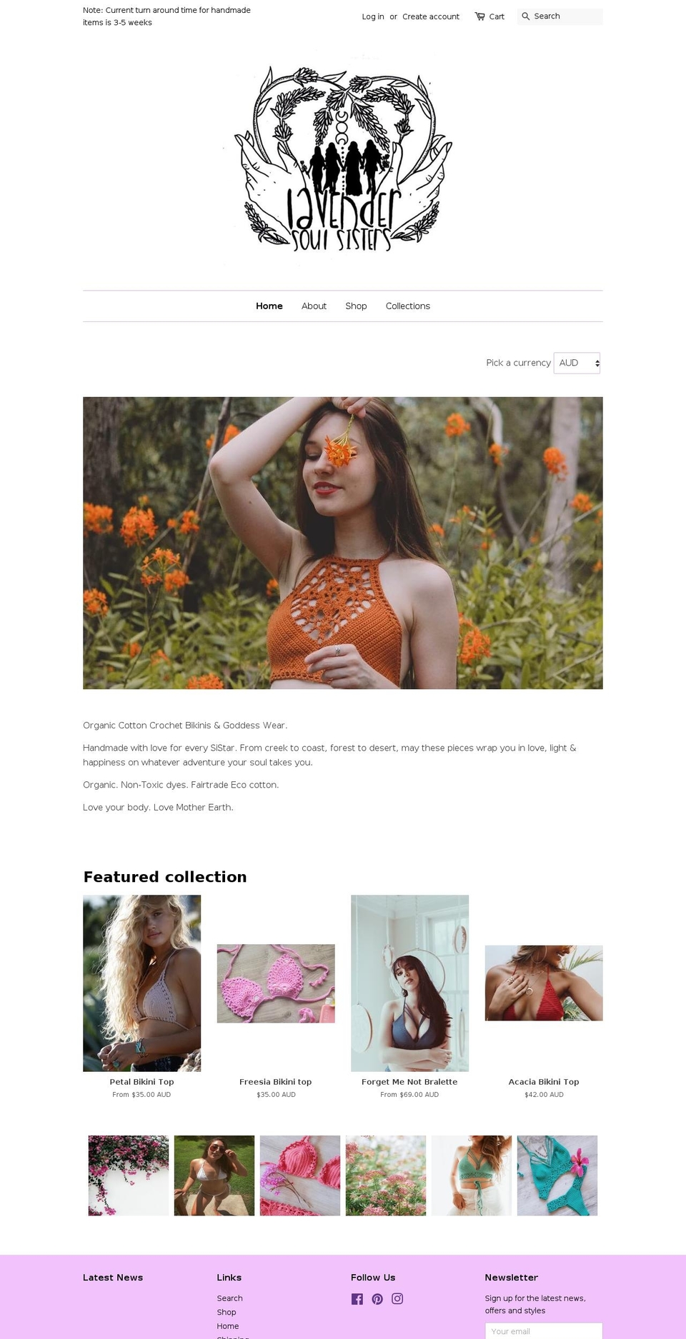 lavendersoulsisters.com — Shopify storefront screenshot