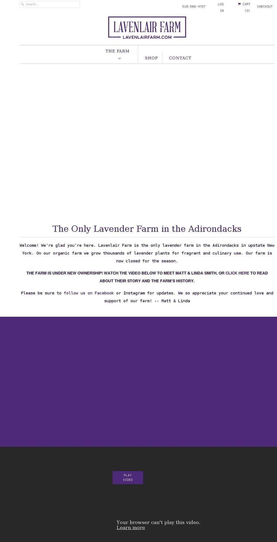 lavenlairfarm.com shopify website screenshot