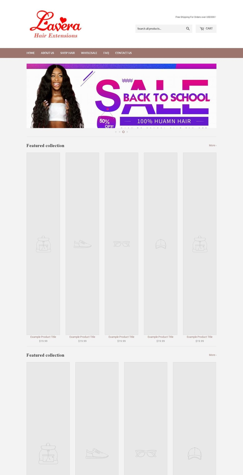 laverahair.com — Shopify storefront screenshot