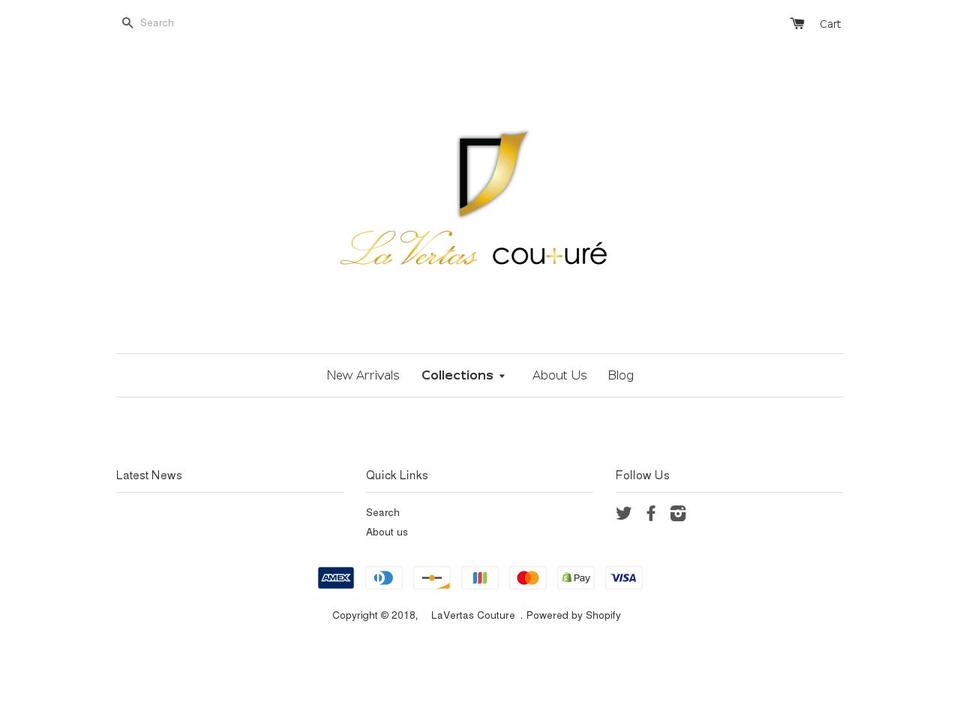 lavertascouture.com shopify website screenshot