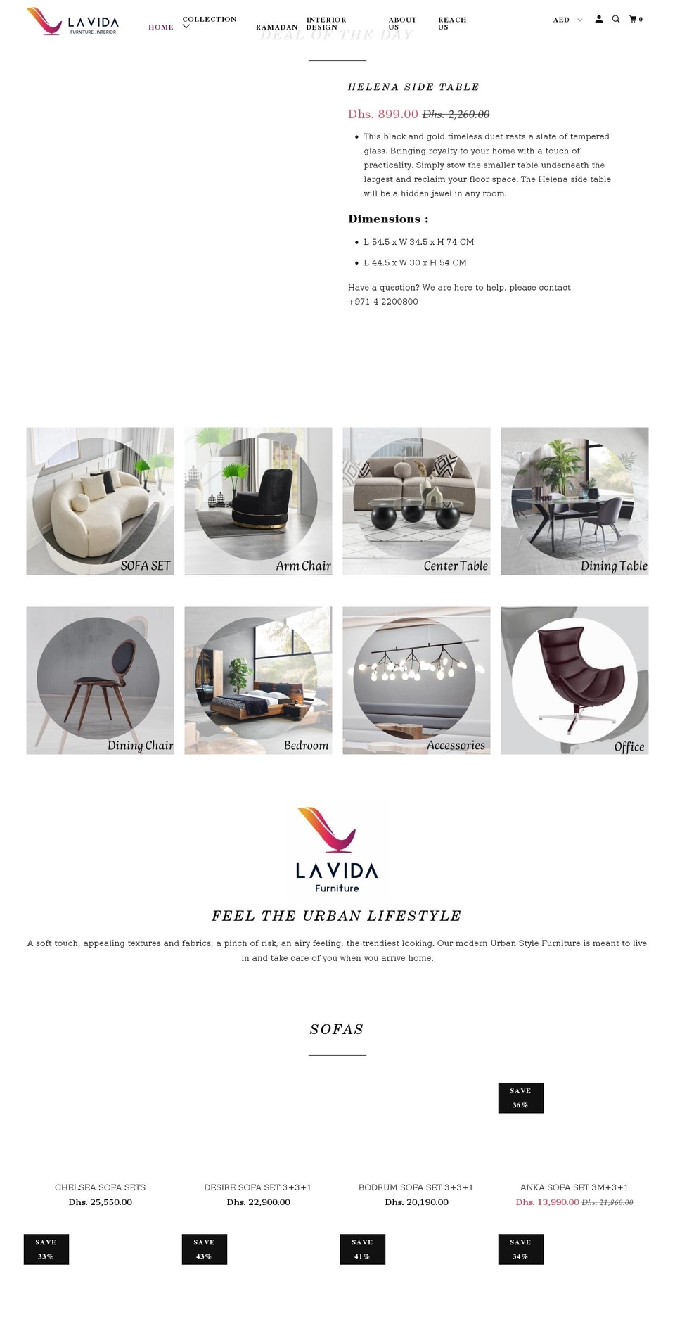 lavida-furniture.com shopify website screenshot