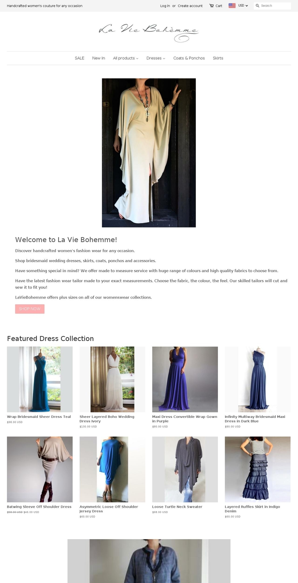 laviebohemme.com — Shopify storefront screenshot
