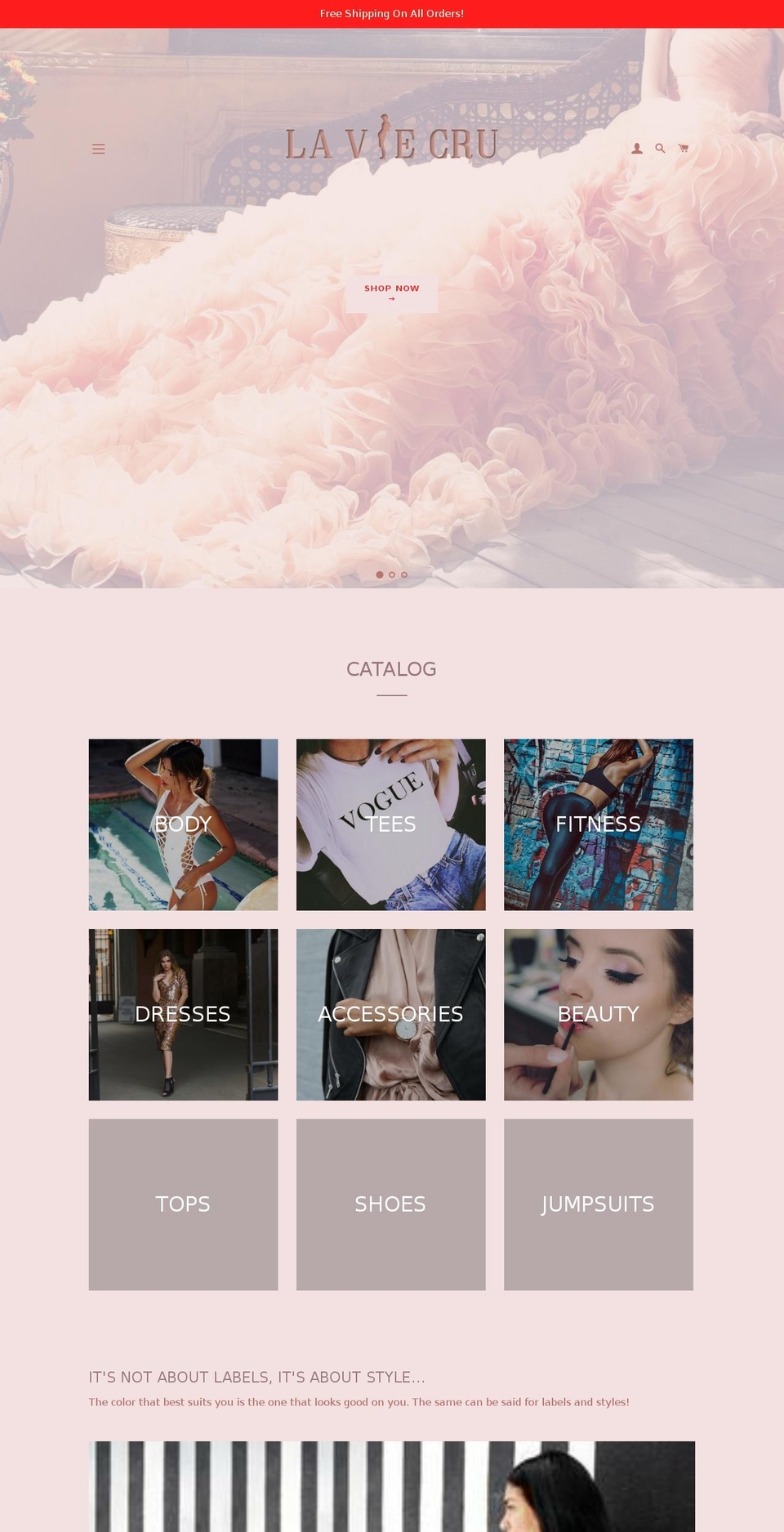 laviecru.com shopify website screenshot