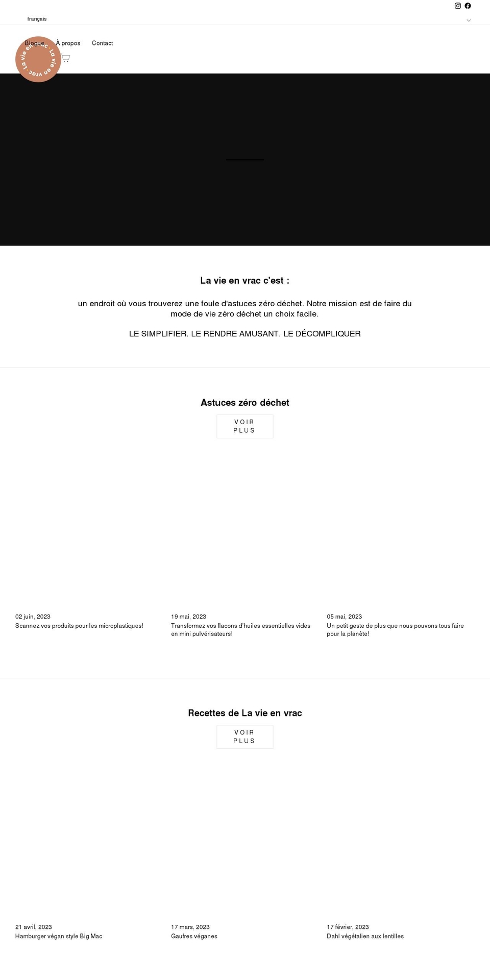 lavieenvrac.com shopify website screenshot