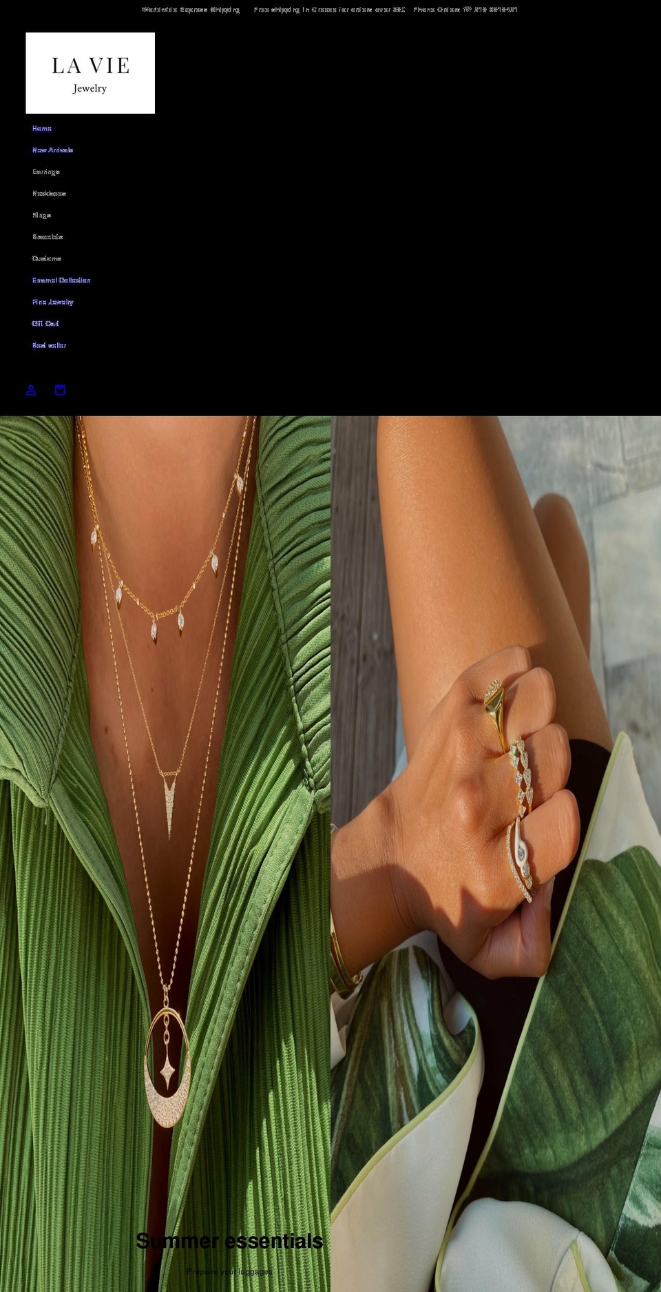 laviejewelry.gr shopify website screenshot