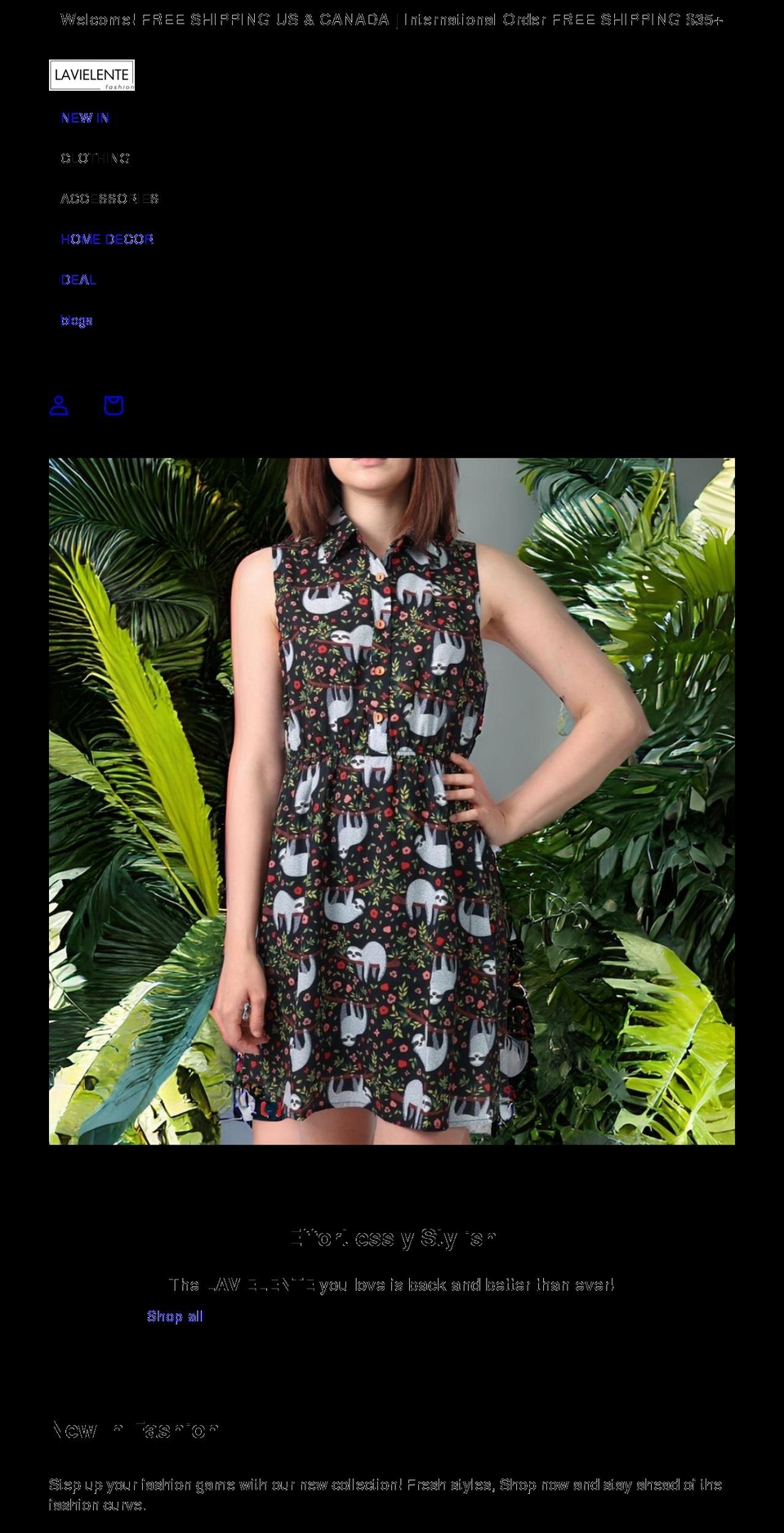 lavielentefashion.com shopify website screenshot