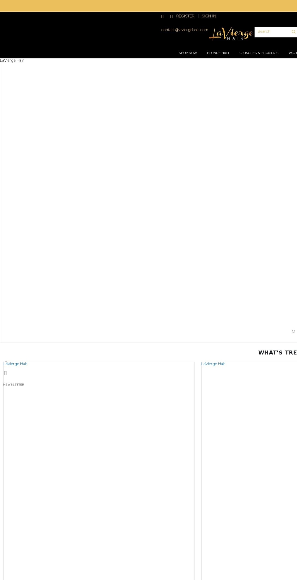 laviergehair.com shopify website screenshot