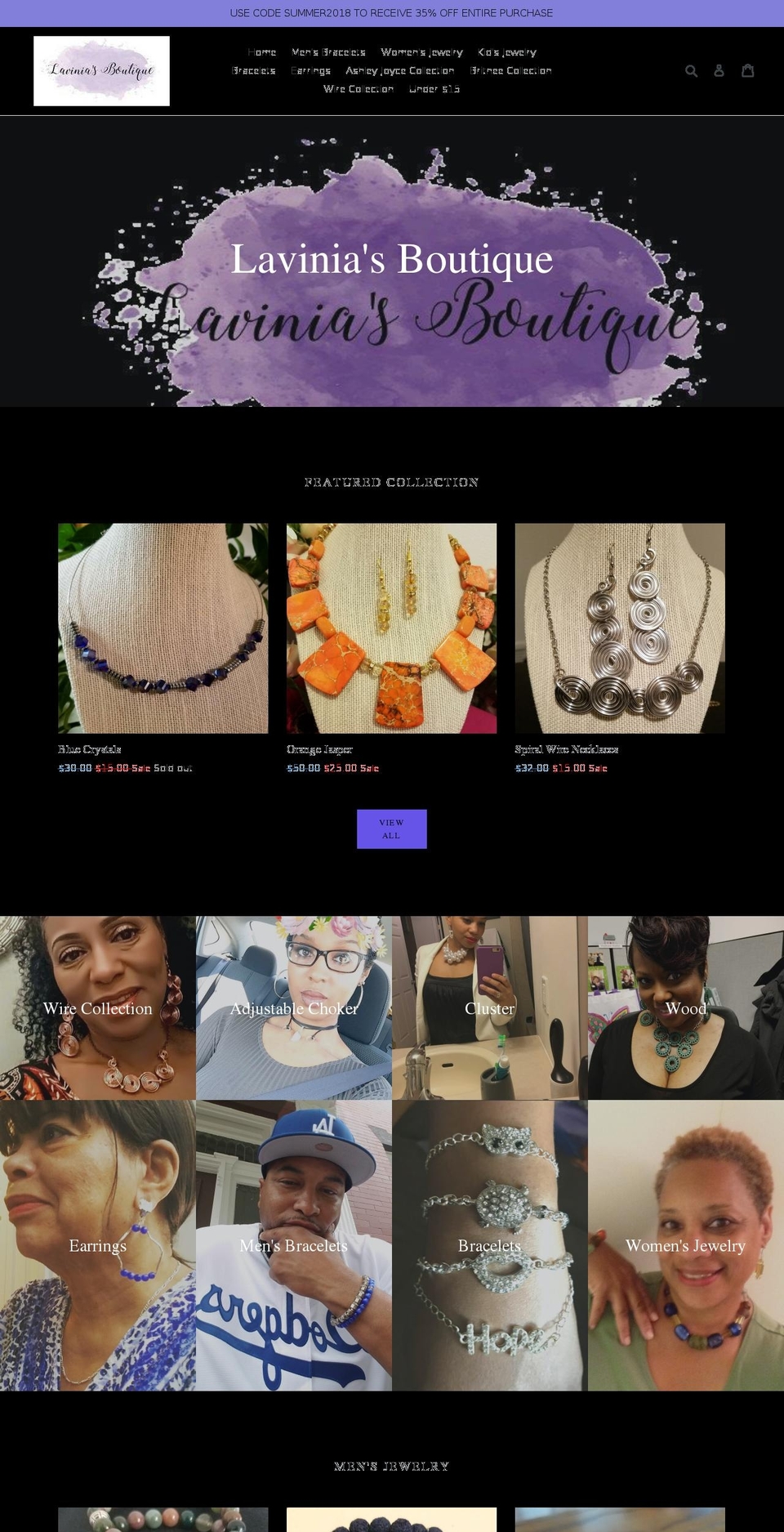 laviniasboutique.com — Shopify storefront screenshot