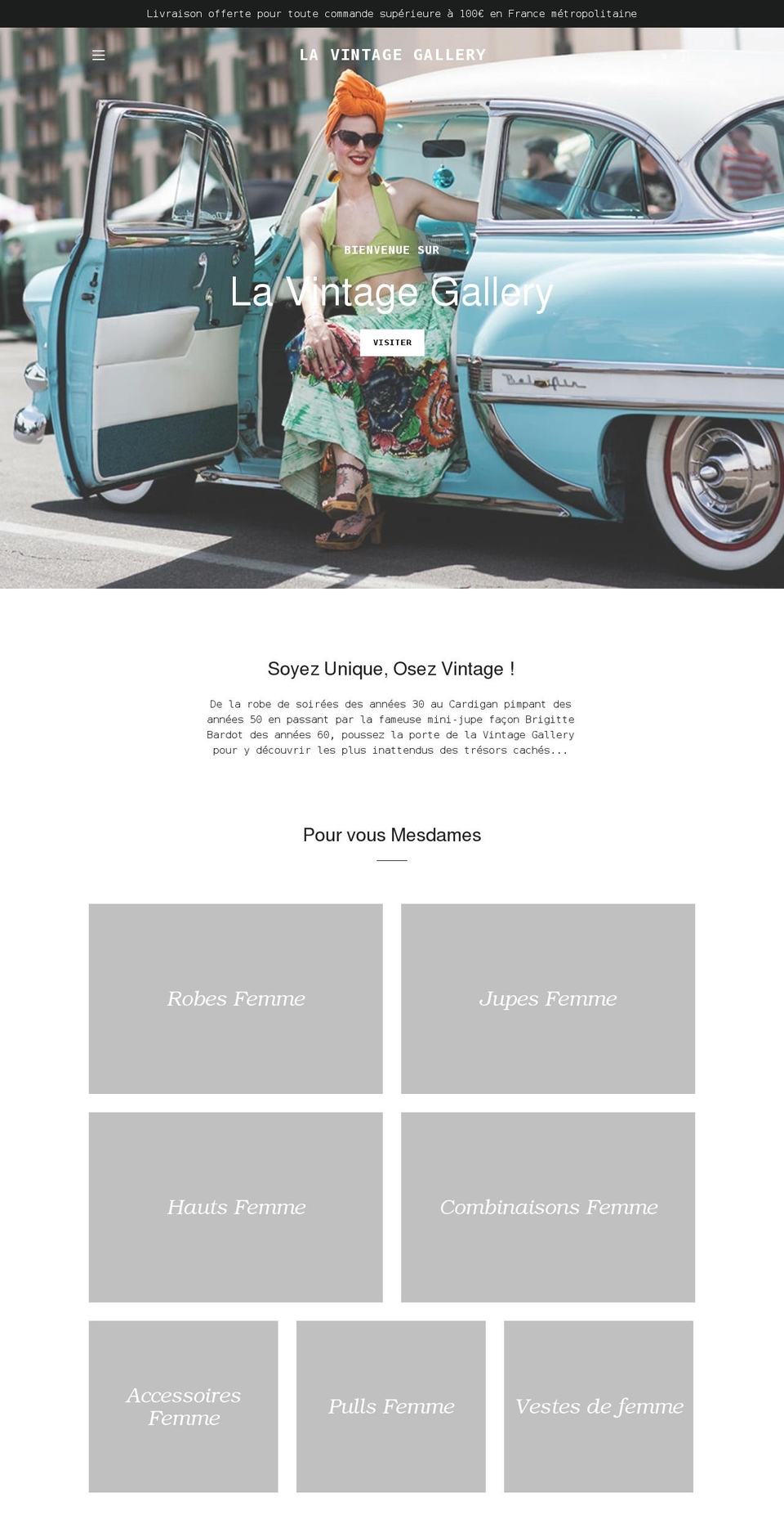 lavintagegallery.com shopify website screenshot