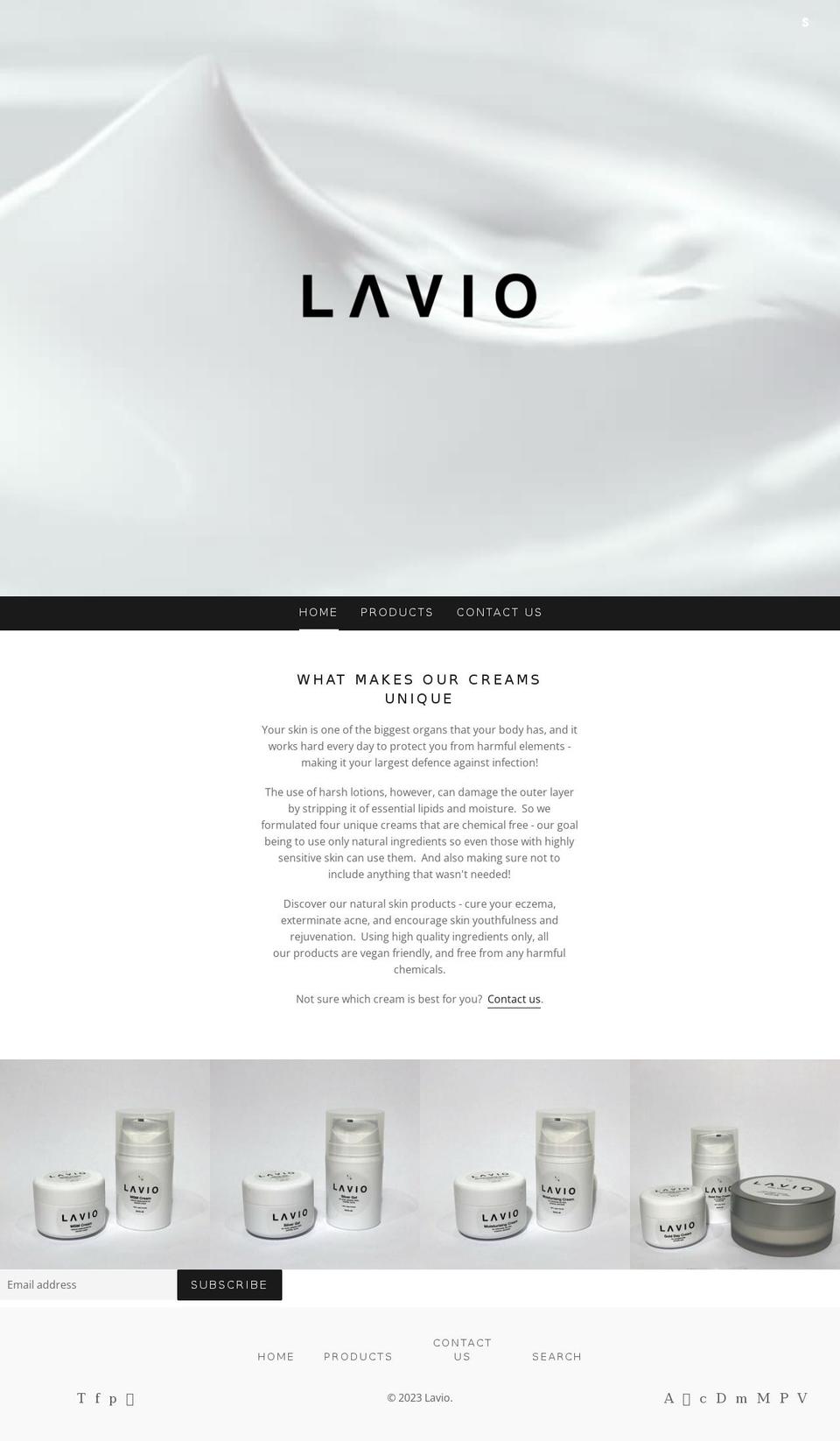 Current Shopify theme site example lavio.uk
