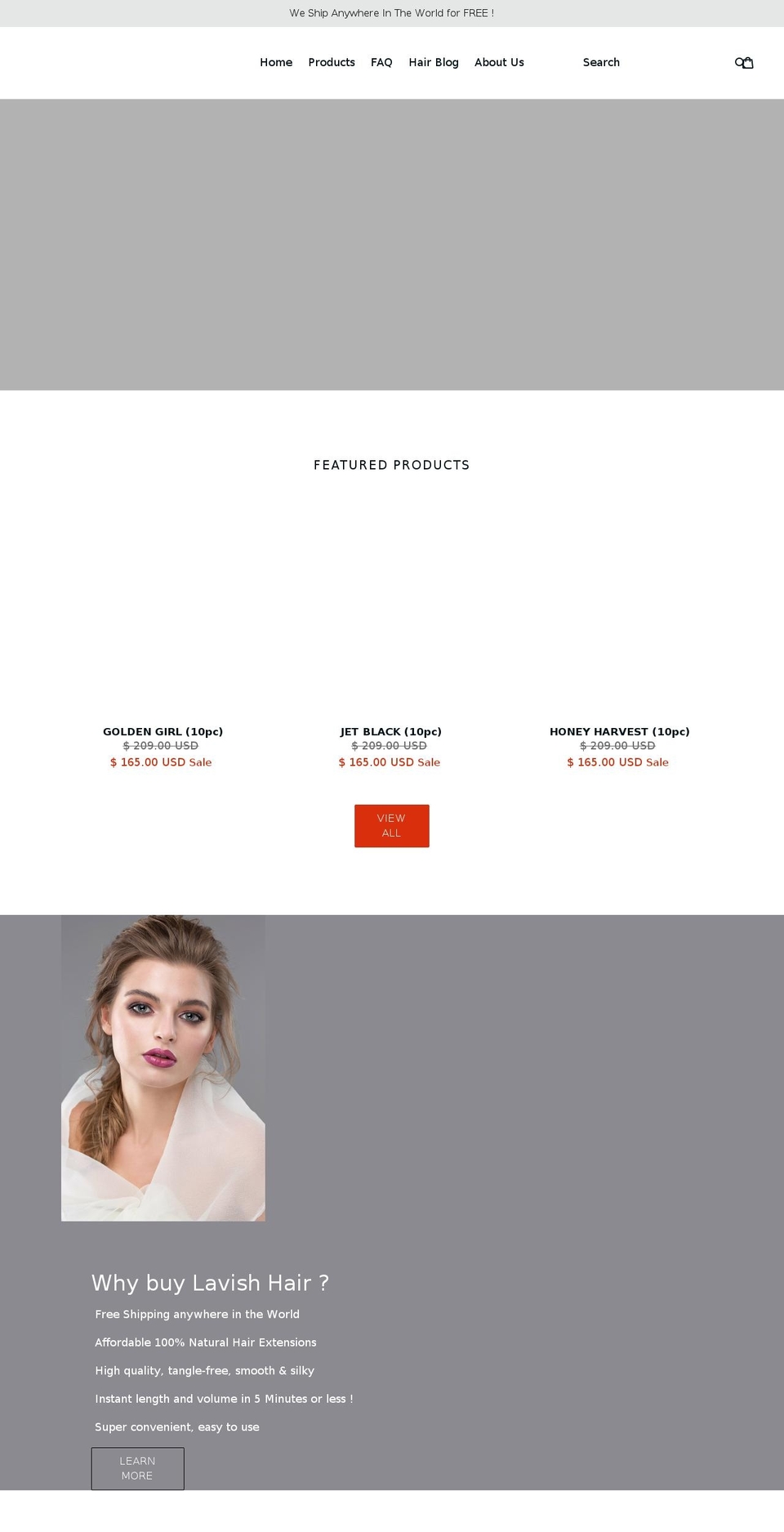 hair store Shopify theme site example lavish-hair.com