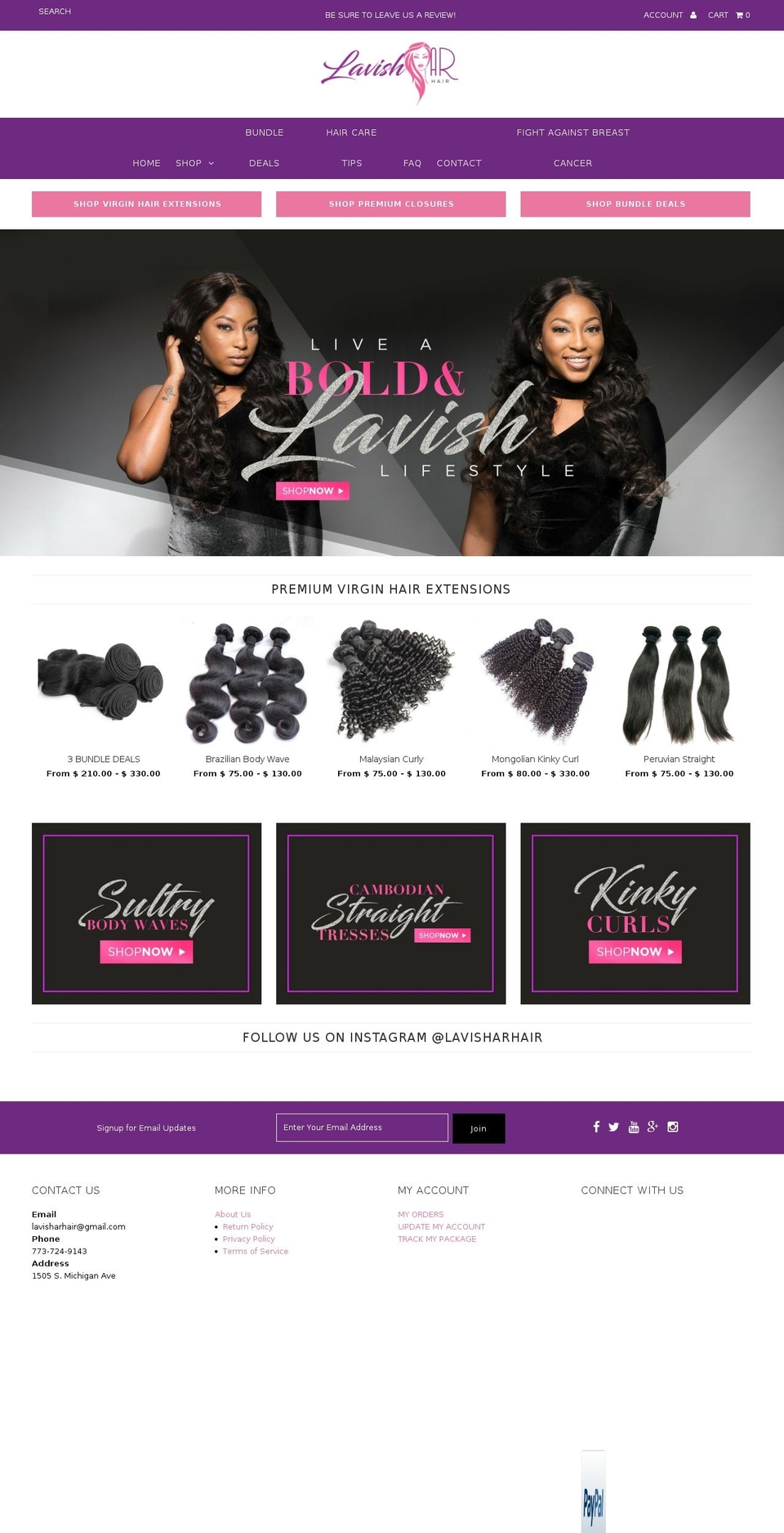 Redesign Shopify theme site example lavishar.com