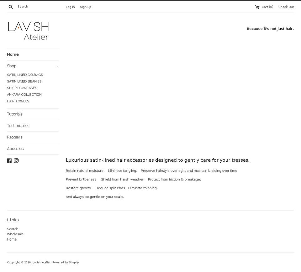 lavishatelier.com — Shopify storefront screenshot