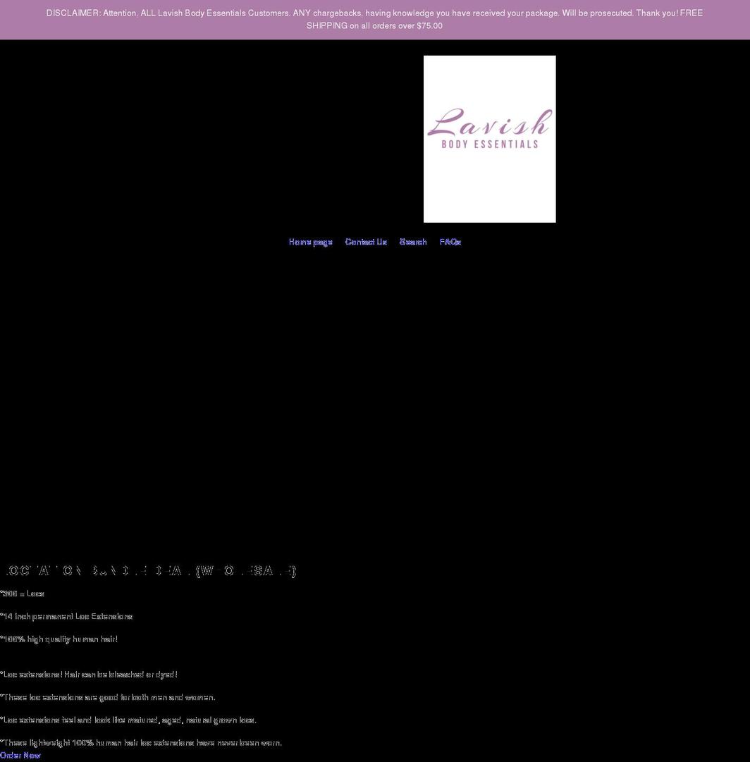 lavishbodyessentials.com shopify website screenshot