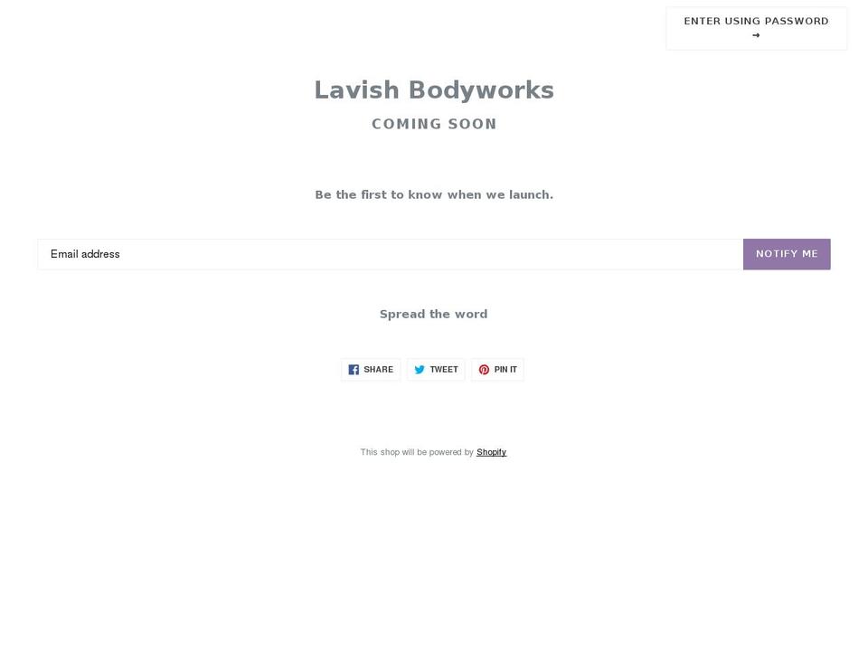 lavishbodyworks.com — Shopify storefront screenshot