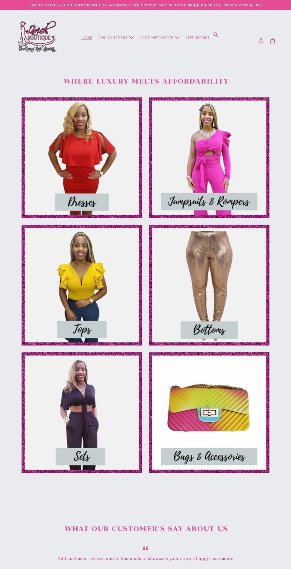 lavishboutiquebr.com shopify website screenshot