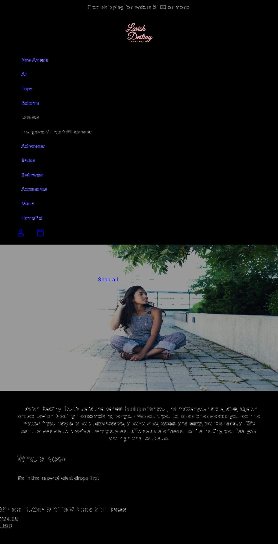 lavishdestiny.com shopify website screenshot